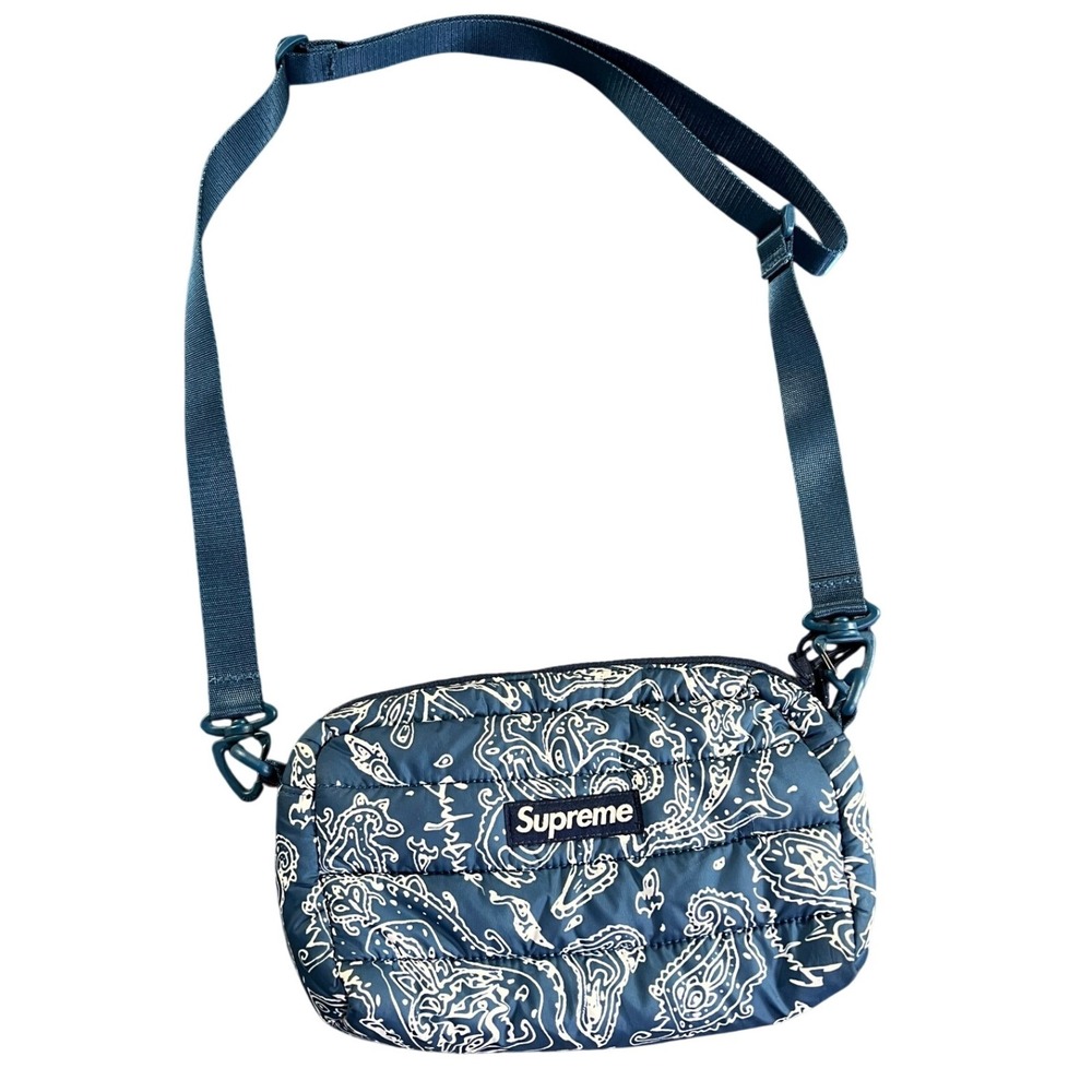 Supreme Paisley Shoulder Bag Men OS Blue Pertex Quantum Quilted Puffer FW22